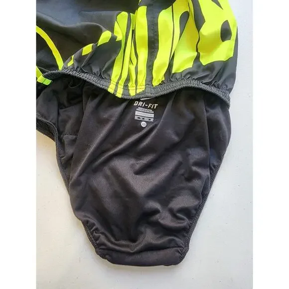Nike Running Shorts Womens XS Neon Black Run Retro Lined Atheistic Performance - Picture 6 of 8